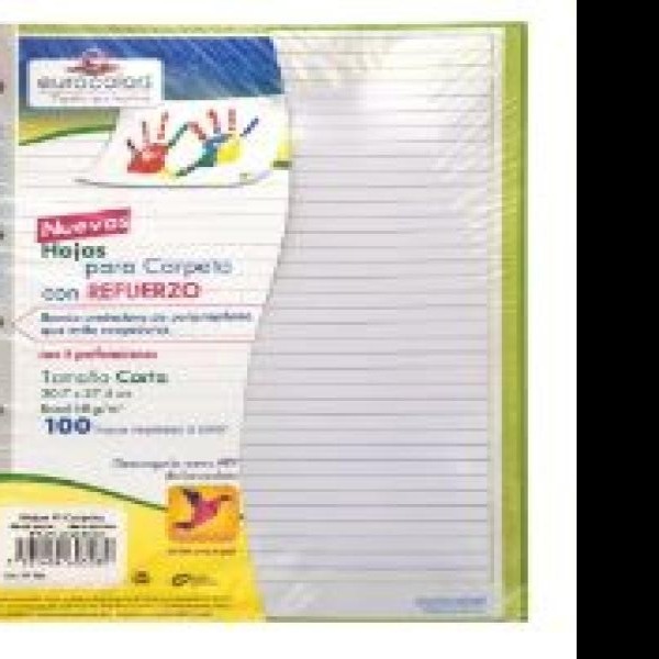 HOJA PCARPETA REFOR. CTA. RAYA SURT. PAQ.C100H C25